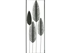 Clearance Beliani Decorazione da parete Foglia NIOBIUM Metallo 90 cm Argento Argento Nero Oro