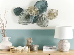 Discount Beliani Decorazione da parete Foglia MAGNESIUM Metallo 55 cm Oro Blu Oro Verde
