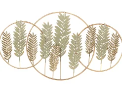 Hot Beliani Decorazione da parete Foglia COPERNICIUM Metallo 50 cm Oro Oro Verde