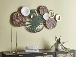 Outlet Beliani Decorazione da parete Foglia KRYPTON Metallo 58 cm Multicolore