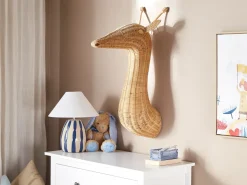 New Beliani Decorazione da parete Giraffa BANANEC Rattan 83 cm Naturale