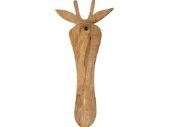 Beliani Decorazione da parete Giraffa EKPOMA Legno di mango 68 cm Marrone chiaro Marrone Nero