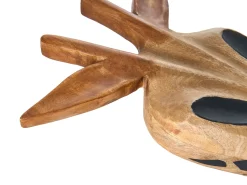 Beliani Decorazione da parete Giraffa EKPOMA Legno di mango 68 cm Marrone chiaro Marrone Nero