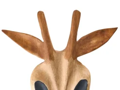 Beliani Decorazione da parete Giraffa EKPOMA Legno di mango 68 cm Marrone chiaro Marrone Nero
