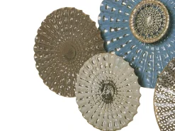 Discount Beliani Decorazione da parete HASSIUM Metallo 48 cm Blu Beige Blu Rame