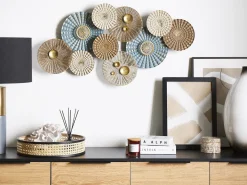 Discount Beliani Decorazione da parete HASSIUM Metallo 48 cm Blu Beige Blu Rame