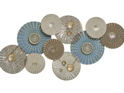 Discount Beliani Decorazione da parete HASSIUM Metallo 48 cm Blu Beige Blu Rame
