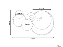 Discount Beliani Decorazione da parete HELIUM Metallo 45 cm Oro Oro Verde