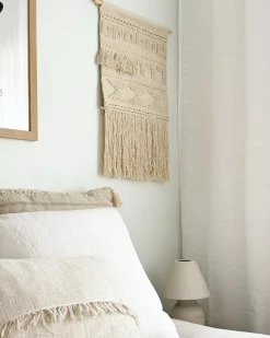 Sale Beliani Decorazione da parete in tessuto KAMOKE Cotone 103 cm Beige