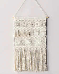 Sale Beliani Decorazione da parete in tessuto KAMOKE Cotone 103 cm Beige