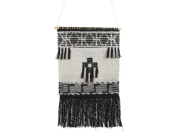 Discount Beliani Decorazione da parete in tessuto LARKANA Cotone 117 cm Beige Beige Nero
