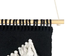 Beliani Decorazione da parete in tessuto PAKPATTAN Cotone 123 cm Nero Bianco Nero Rosa