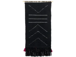 Beliani Decorazione da parete in tessuto PAKPATTAN Cotone 123 cm Nero Bianco Nero Rosa