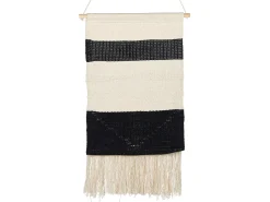 Best Beliani Decorazione da parete in tessuto DASKA Cotone 107 cm Beige Beige Nero