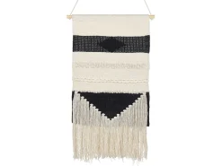 Best Beliani Decorazione da parete in tessuto DASKA Cotone 107 cm Beige Beige Nero