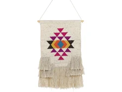 Beliani Decorazione da parete in tessuto VEHARI Cotone 104 cm Multicolore Beige Multicolore