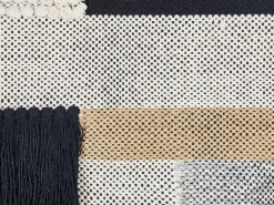 New Beliani Decorazione da parete in tessuto HANGU Cotone 114 cm Beige Beige Nero