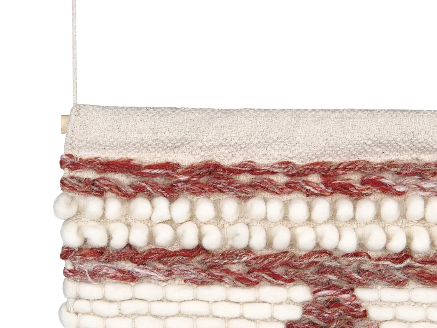 Online Beliani Decorazione da parete in tessuto SAIF Lana 90 cm Rosso Beige Rosso