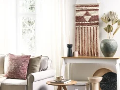 Online Beliani Decorazione da parete in tessuto SAIF Lana 90 cm Rosso Beige Rosso