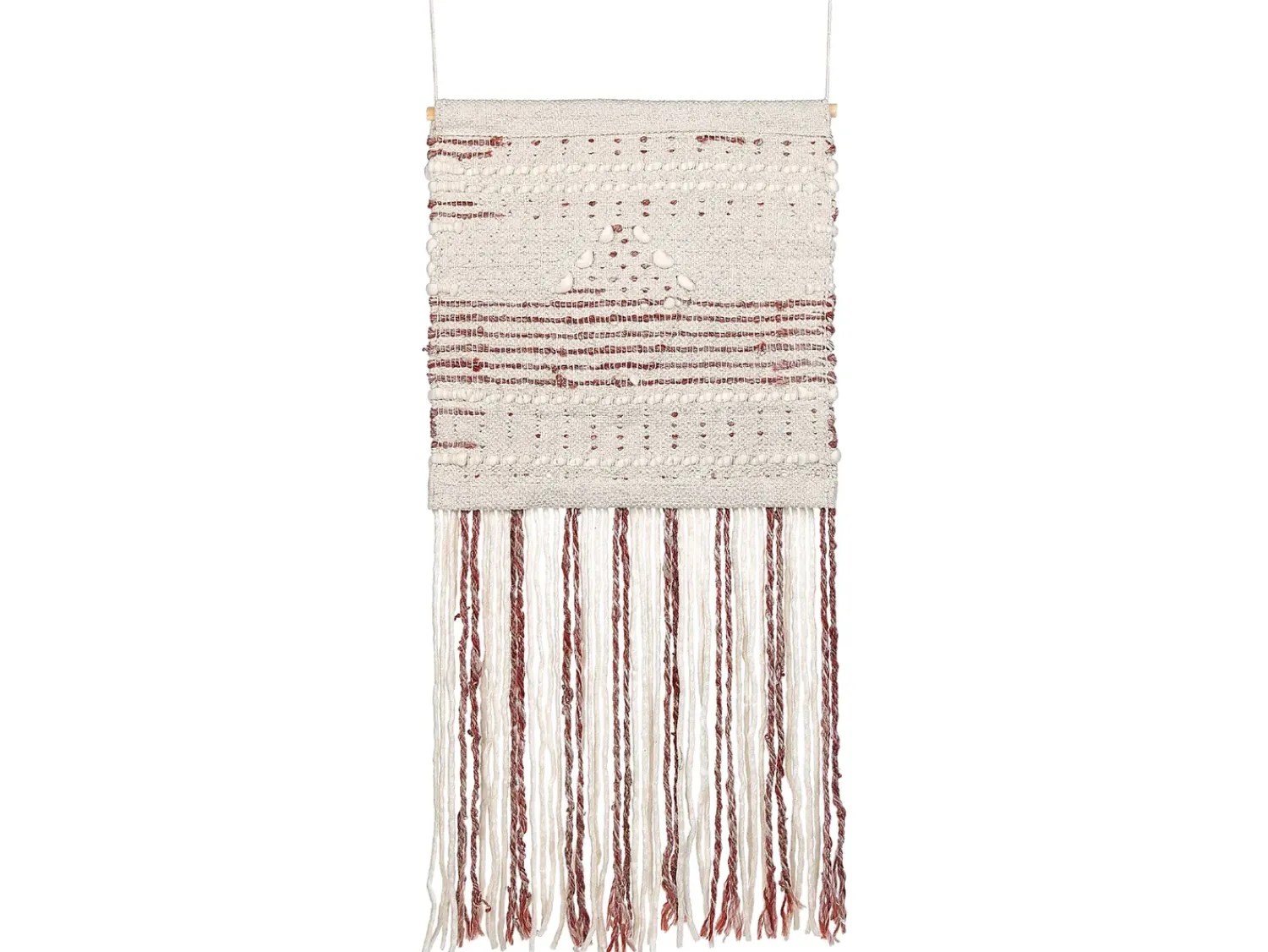Online Beliani Decorazione da parete in tessuto SAIF Lana 90 cm Rosso Beige Rosso