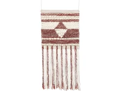 Online Beliani Decorazione da parete in tessuto SAIF Lana 90 cm Rosso Beige Rosso