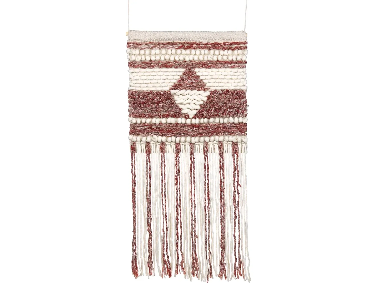 Online Beliani Decorazione da parete in tessuto SAIF Lana 90 cm Rosso Beige Rosso