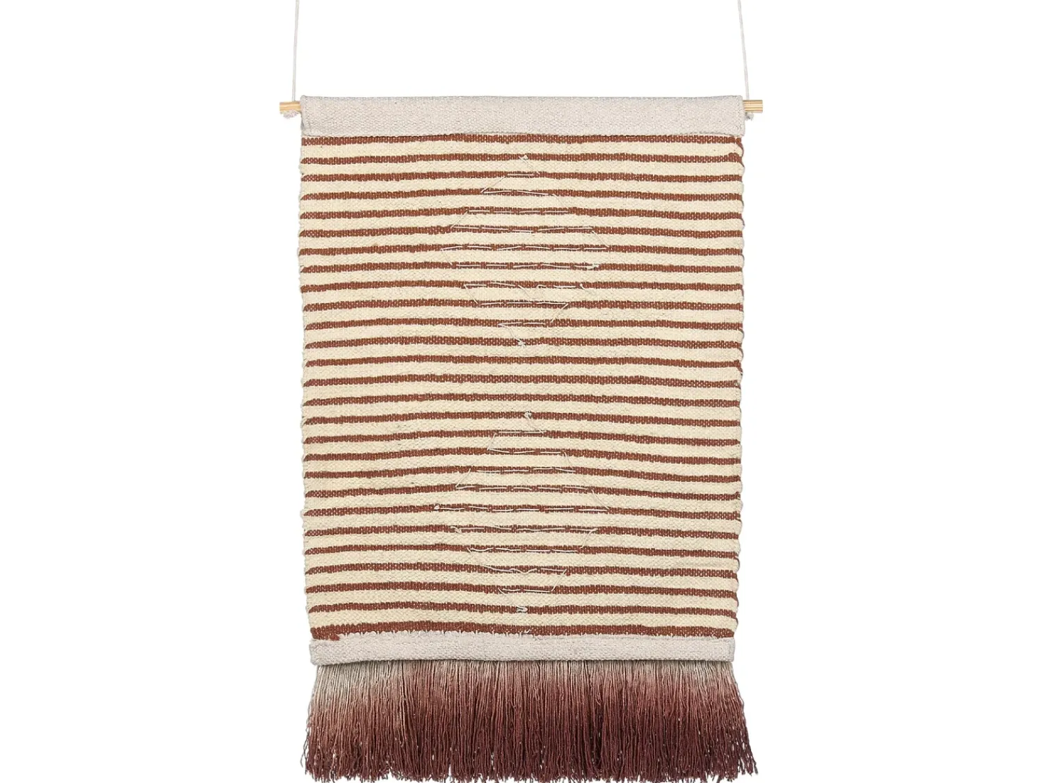 Discount Beliani Decorazione da parete in tessuto SABO Cotone 75 cm Beige Beige Oro Rosso