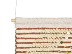 Discount Beliani Decorazione da parete in tessuto SABO Cotone 75 cm Beige Beige Oro Rosso