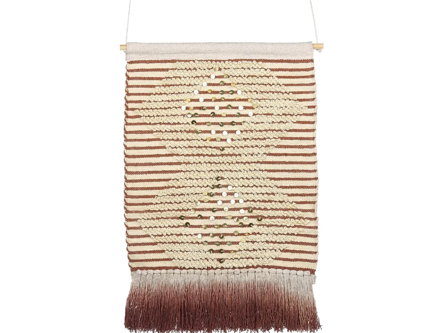 Discount Beliani Decorazione da parete in tessuto SABO Cotone 75 cm Beige Beige Oro Rosso