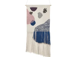 New Beliani Decorazione da parete in tessuto KASUR Cotone 90 cm Multicolore Beige Blu Rosa
