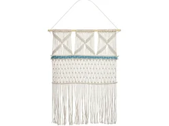 Best Beliani Decorazione da parete in tessuto KALADY Cotone 141 cm Beige Beige Blu