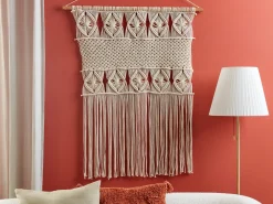New Beliani Decorazione da parete in tessuto LAHRI Cotone 118 cm Beige