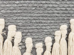 Discount Beliani Decorazione da parete in tessuto MAHRI Cotone 106 cm Grigio Beige Grigio