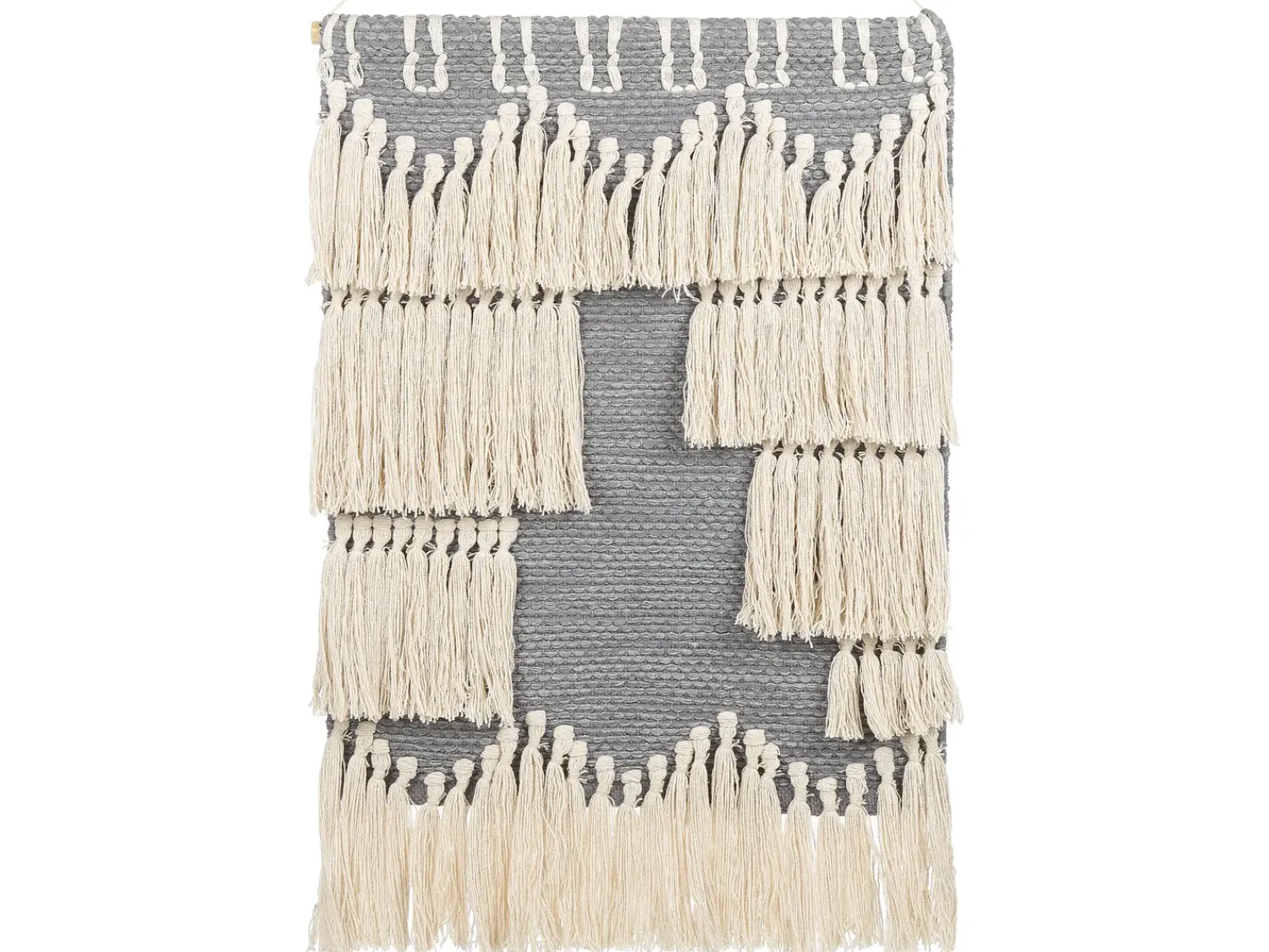 Discount Beliani Decorazione da parete in tessuto MAHRI Cotone 106 cm Grigio Beige Grigio