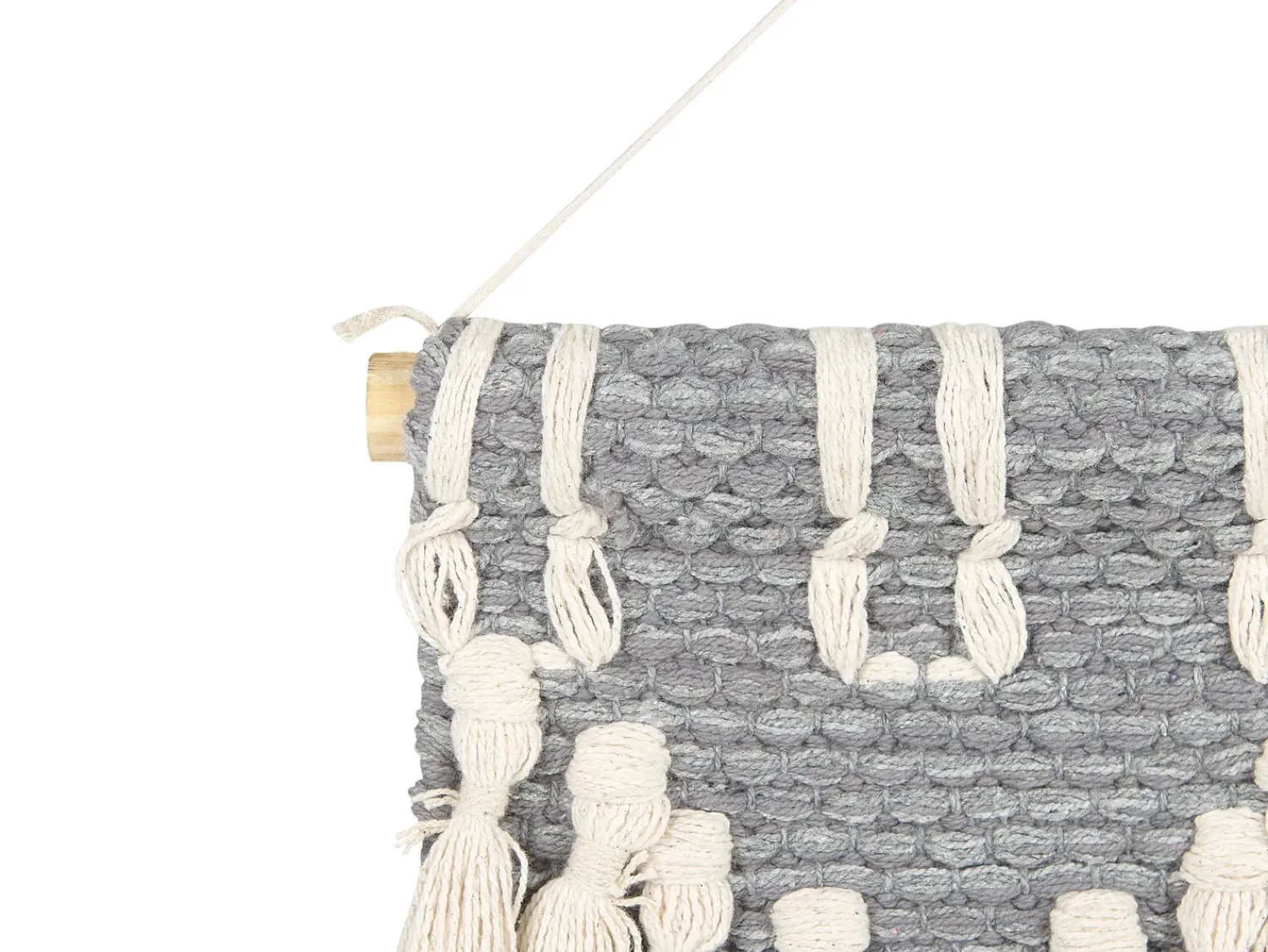 Discount Beliani Decorazione da parete in tessuto MAHRI Cotone 106 cm Grigio Beige Grigio