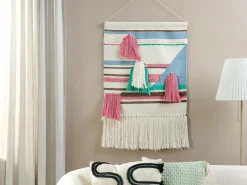 Online Beliani Decorazione da parete in tessuto MOOLA Cotone 109 cm Beige chiaro Beige Rosa Marrone Blu Verde