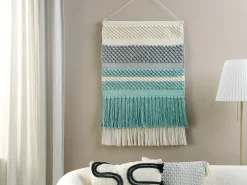 Beliani Decorazione da parete in tessuto PARIKO Cotone 105 cm Verde Beige Blu Grigio Multicolore