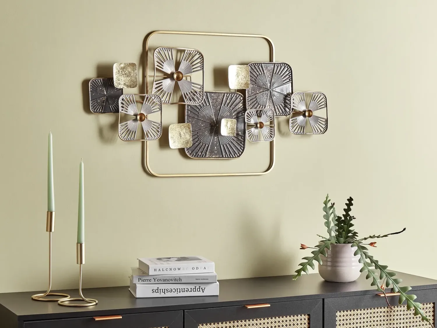 Hot Beliani Decorazione da parete LAWRENCIUM Metallo 50 cm Multicolore