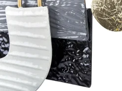 Beliani Decorazione da parete LUTETIUM Metallo 55 cm Nero Bianco Grigio Oro Nero