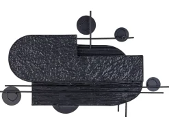 Beliani Decorazione da parete LUTETIUM Metallo 55 cm Nero Bianco Grigio Oro Nero