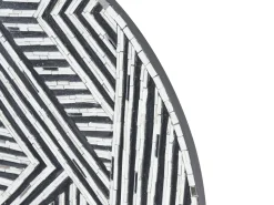 Hot Beliani Decorazione da parete MANDAU Vetro 76 cm Nero Bianco Nero