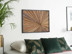 Outlet Beliani Decorazione da parete MERIDA Legno di teak 60 cm Marrone