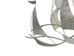 Hot Beliani Decorazione da parete Nave AMERICIUM Metallo 67 cm Argento Argento Oro