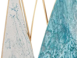 Clearance Beliani Decorazione da parete Nave BOHRIUM Metallo 50 cm Blu Bianco Blu Nero Oro