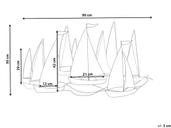Clearance Beliani Decorazione da parete Nave BOHRIUM Metallo 50 cm Blu Bianco Blu Nero Oro