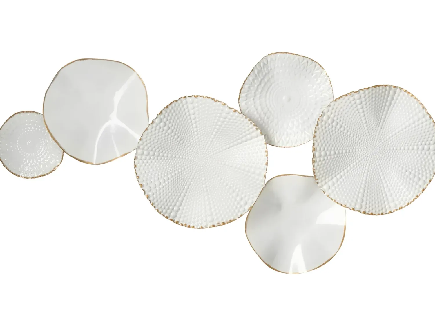 New Beliani Decorazione da parete NEODYNIUM Metallo 47 cm Bianco Bianco Oro