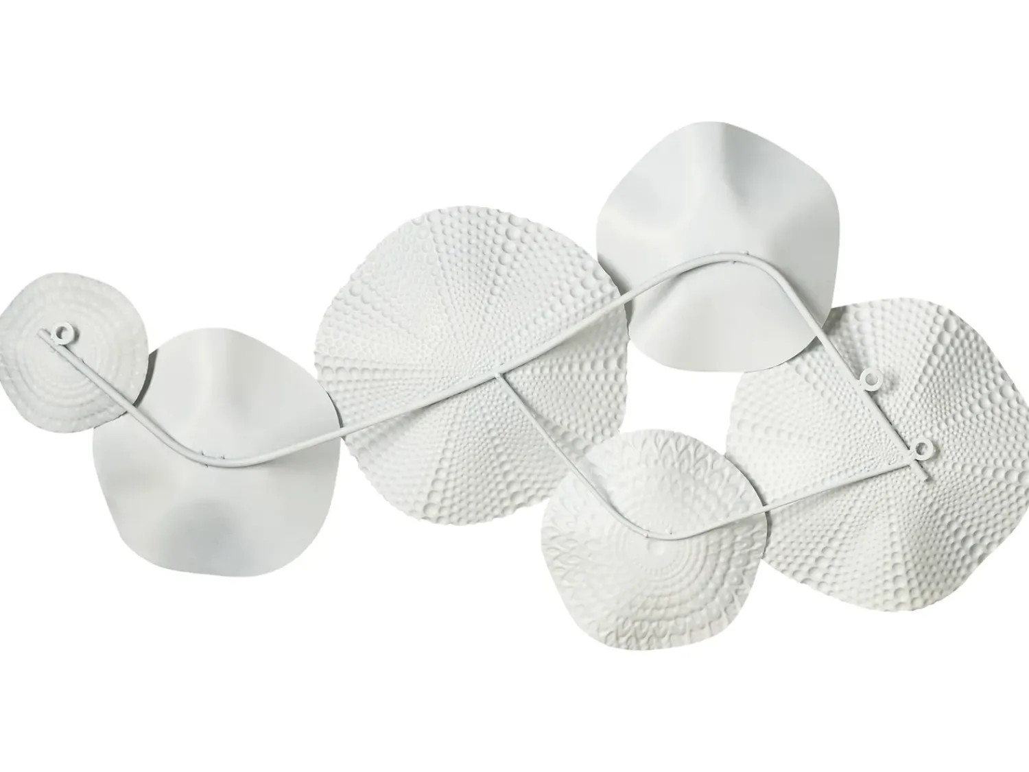 New Beliani Decorazione da parete NEODYNIUM Metallo 47 cm Bianco Bianco Oro