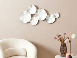 New Beliani Decorazione da parete NEODYNIUM Metallo 47 cm Bianco Bianco Oro