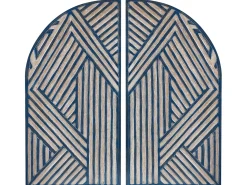 Hot Beliani Decorazione da parete OGAN 80 cm Nero Beige Blu