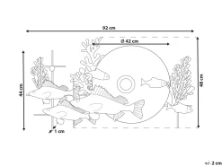 Sale Beliani Decorazione da parete Pesce BARIUM Metallo 48 cm Blu Blu Oro